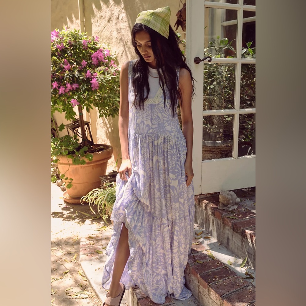 🎉LAST PIECE🎉Free People Sleeveless Floral Tiers for you Maxi Dress